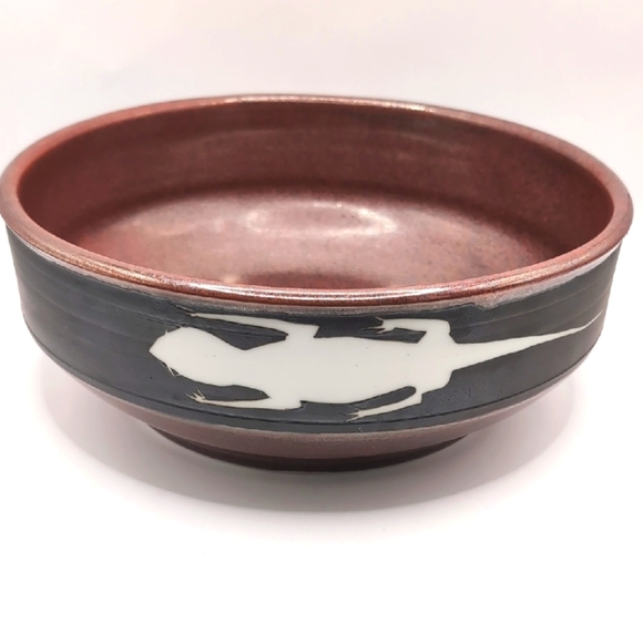 Native American Other - Vintage Southwestern Folk Art Lizard / Gecko Pottery Bowl Signed Native American